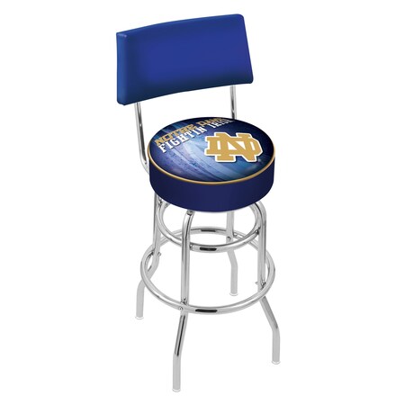 Holland Bar Stool Co 30" Chrome 2-Ring Notre Dame (ND) Swivel Bar Stool, Back L7C430ND-ND-D2